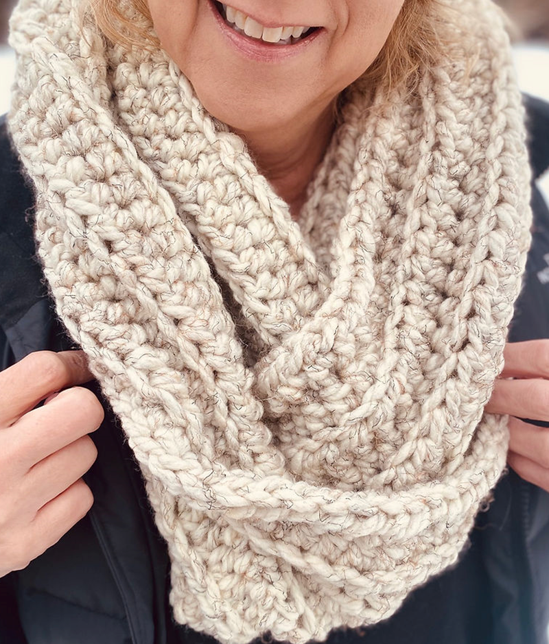 The Lauren Crochet Infinity Scarf Pattern