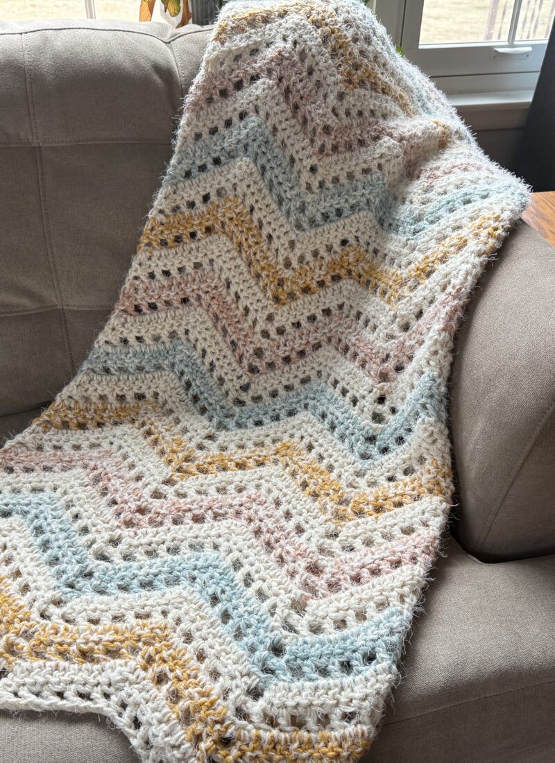 The OM-GORGEOUS Crochet Ripple Throw Blanket